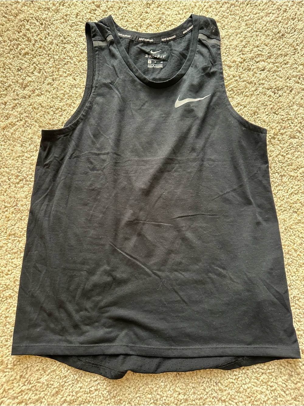 Nike Black Training Tank with White Swoosh